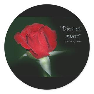 Dios es Amor Etiqueta Engomada Classic Round Sticker