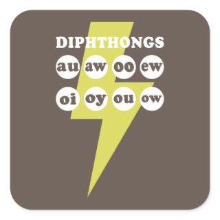 Dipthongs Learning English with phonics Square Sticker
