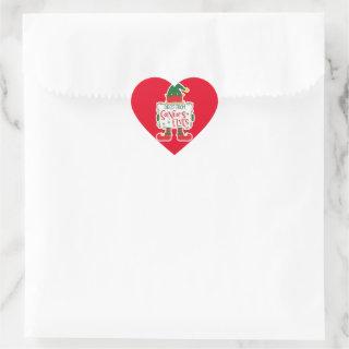 Direct From Santa's Elfs  Heart Sticker