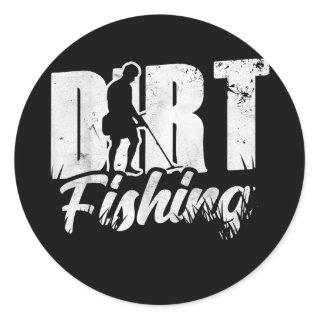 Dirt Fishing Detection Metal Detecting Detector Classic Round Sticker
