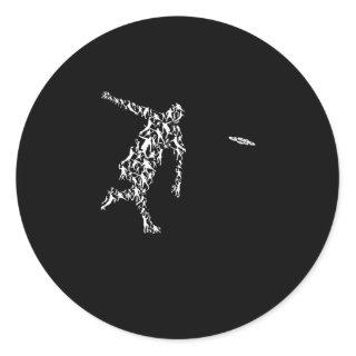 Disc golfer golf throwing flying target gift idea classic round sticker