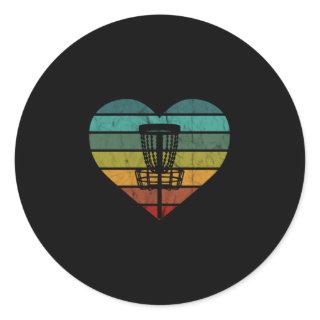 DiscGolf - Retro Vintage Target Basket Classic Round Sticker