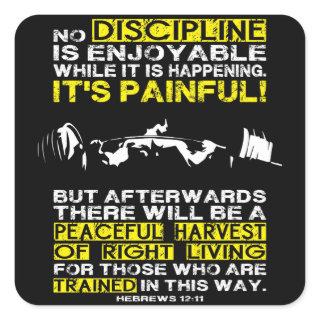 DISCIPLINE - Squat Workout Motivational Square Sticker