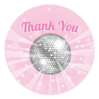 Disco Ball Baby Shower Groovy Thank You Classic Round Sticker