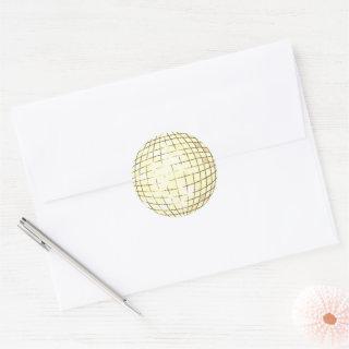 Disco Ball Gold Classic Round Sticker