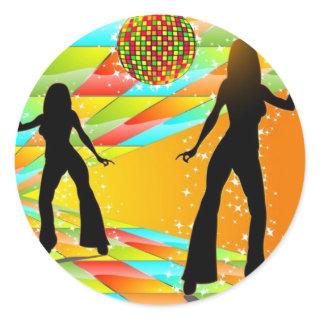 Disco Dancing Classic Round Sticker