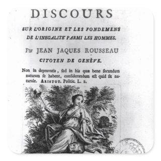 'Discours l'Origine et les Fondements Square Sticker