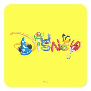 Disney Logo | Boy Characters Square Sticker