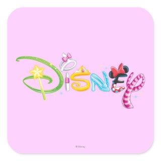 Disney Logo | Girl Characters Square Sticker