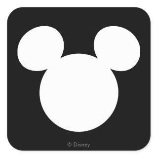 Disney Logo | White Mickey Icon Square Sticker