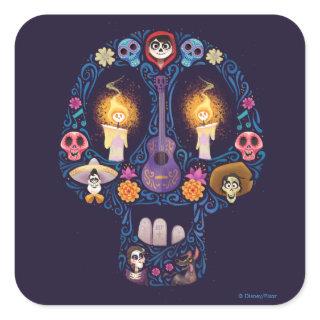 Disney Pixar Coco | Character Sugar Skull Square Sticker