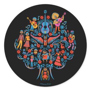 Disney Pixar Coco | Colorful Character Tree Classic Round Sticker