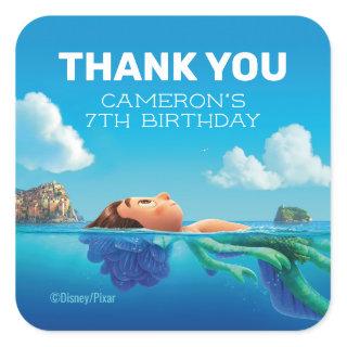 Disney Pixar's Luca Birthday Thank You Square Sticker