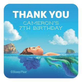 Disney Pixar's Luca Birthday Thank You Square Sticker