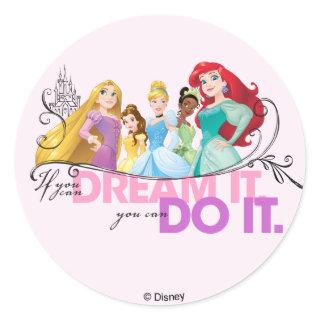 Disney Princesses | Never Give Up Classic Round Sticker