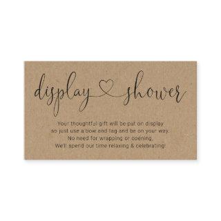 Display Shower Insert for Invitation  Rustic Kraft