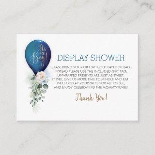 Display Shower Navy Blue Balloon Enclosure Card