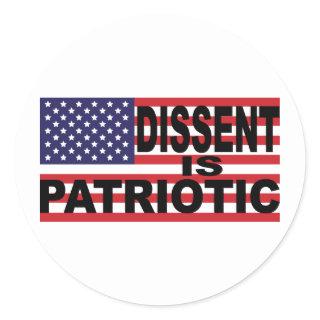 Dissent is Patriotic Classic Round Sticker