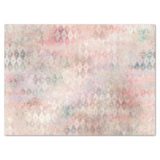 Distressed Colorful Diamond Pattern Decoupage Tissue Paper