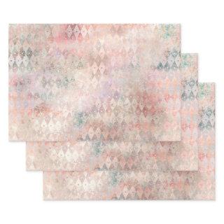 Distressed Colorful Diamond Pattern  Sheets