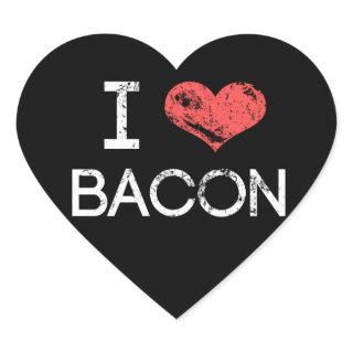 Distressed "I Love Bacon" Heart Stickers