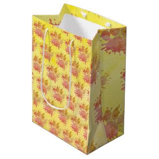 Distressed Paint Splatter Dog Paw Print Medium Gift Bag