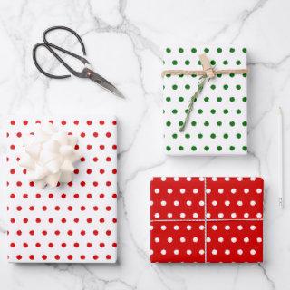 Distressed Red Green White Polkadots Pattern  Sheets