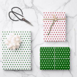 Distressed Red Green White Small Polkadots Pattern  Sheets
