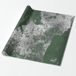 Distressed Silver Gray Grungy Green Wrap