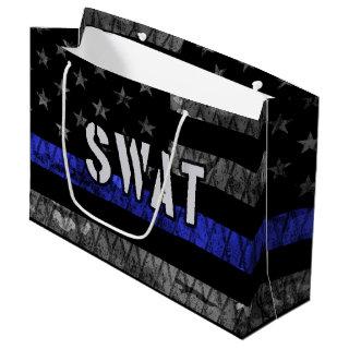 Distressed SWAT Police Flag Large Gift Bag