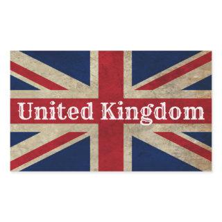 Distressed UK Flag Rectangular Sticker