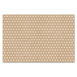 Distressed White Dots on Faux Rustic Brown Kraft Tissue Paper