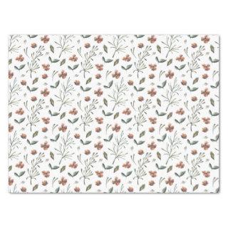 Ditsy Woodsy Sienna Brown and Rose Dogwood Floral Tissue Paper