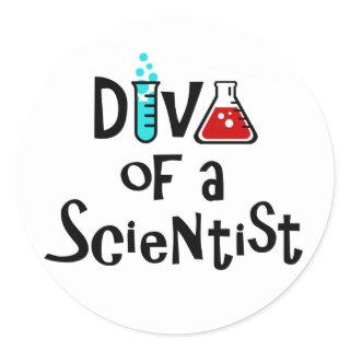"DIVA of a Scientist" Classic Round Sticker