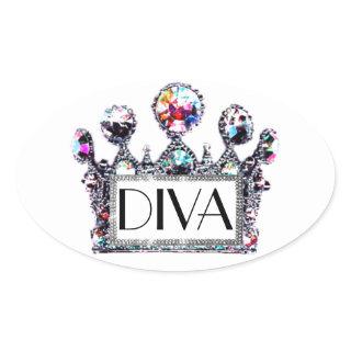 Diva Tiara Label Stickers
