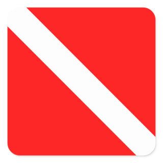 Diver Down Classic Flag Square Sticker