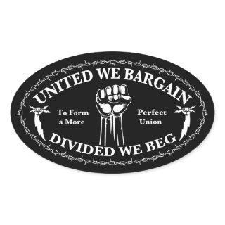 Divided We Beg Oval Sticker