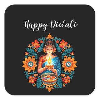 Diwali celebration square sticker