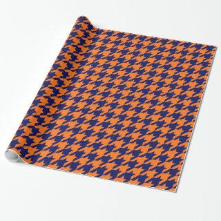 DIY Colors Houndstooth Plaid SV Navy Orange