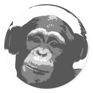 DJ MONKEY CLASSIC ROUND STICKER