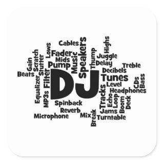 DJ Word Cloud Square Sticker