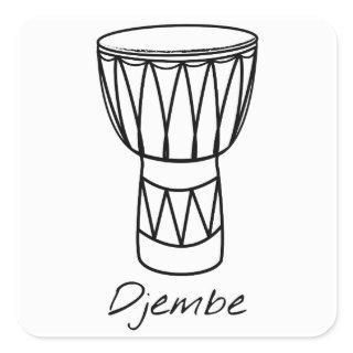 Djembe Square Sticker