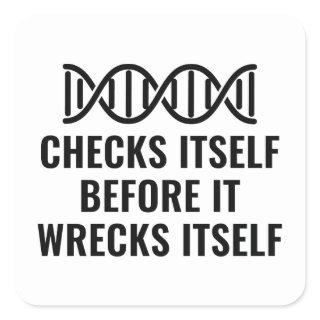 DNA Checks Itself Square Sticker