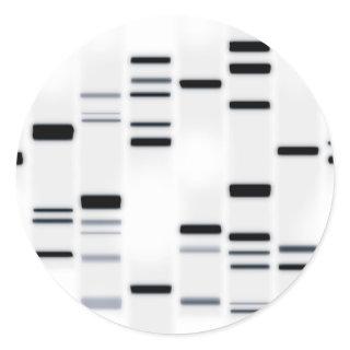 DNA Code Art Black on White Classic Round Sticker