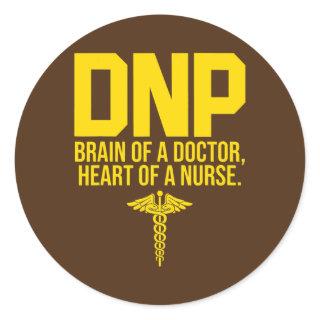 DNP Doctor of Nursing Practice Brain RN Nurse  Classic Round Sticker