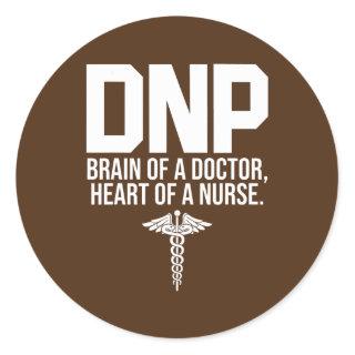 DNP Doctor of Nursing Practice Brain RN Nurse  Classic Round Sticker