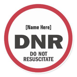 DNR Do Not Resuscitate Sticker