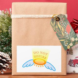 Do Not Disturb Sleep Mode Flying Halo and Wings  Rectangular Sticker