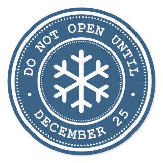 Do Not Open Until Blue White Gift Tag