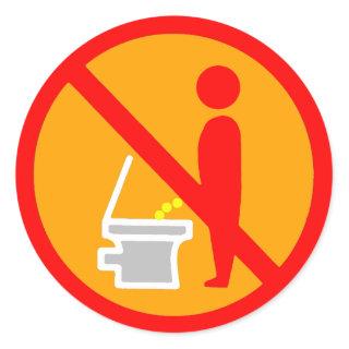 DO NOT PEE TOILET ROAD SIGN CLASSIC ROUND STICKER